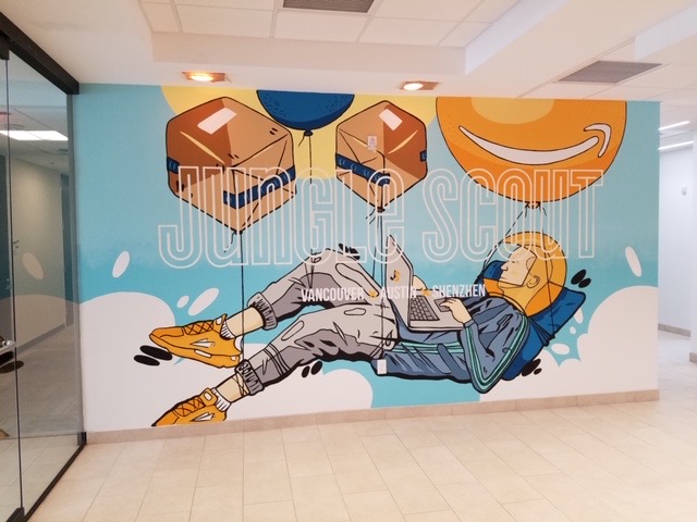 Commercial wall art mural by BLVD Murals